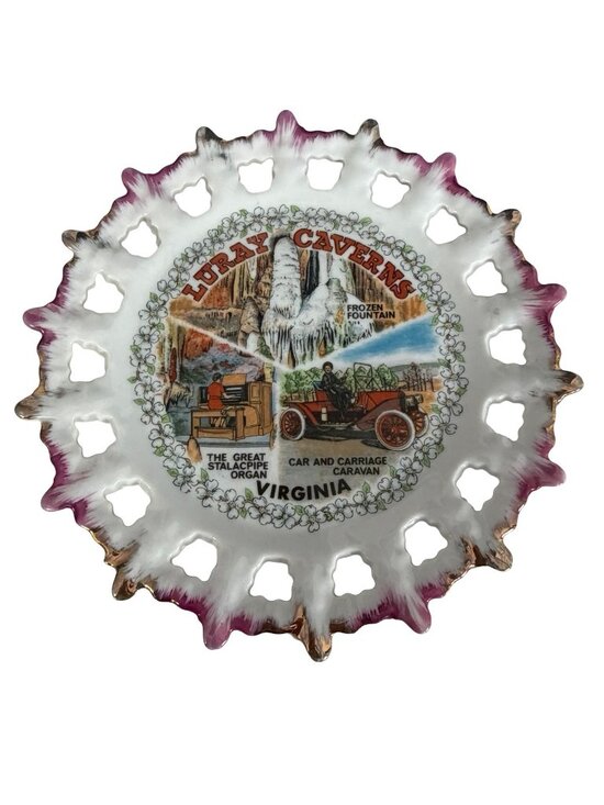Luray Caverns Other - Vintage Luray Caverns Virginia Souvenir Plate Reticulated Lace Edge Decorative D